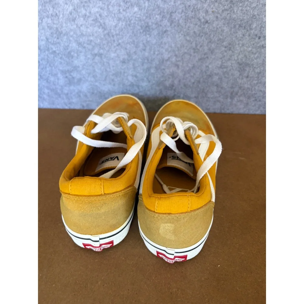 Vans Ward Low TopSneakers MustardYellow SuedeCanvas SkateShoes Men 10 Women 11.5